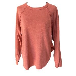 Anthropologie Pilcro Raglan Long Sleeve Top Size XS Rust Terracotta Boho